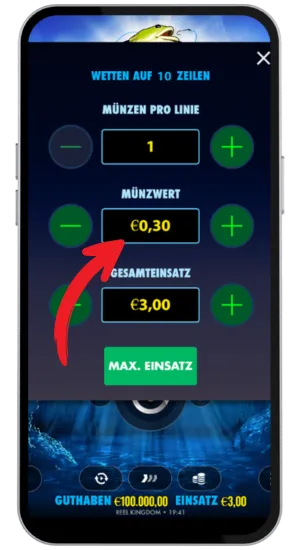 Big Bass Bonanza Münzwert einstellen